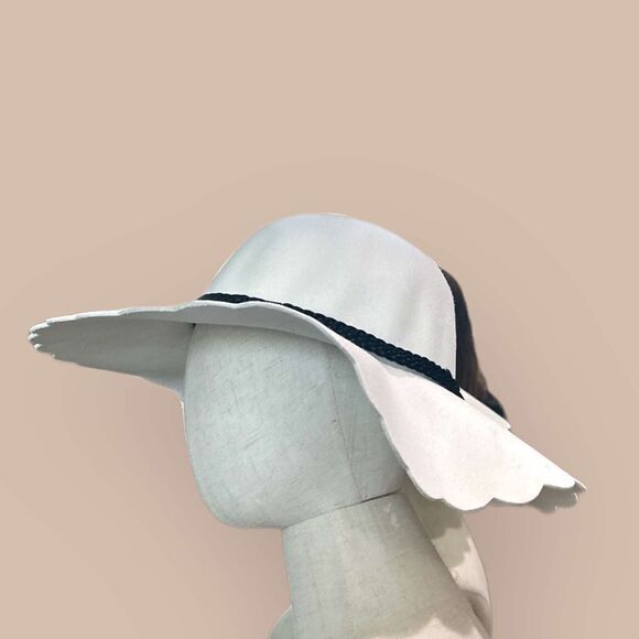 NWT Bundle of 2 Nordstrom BP. Women's Scallop Wide Brim Felt Hat Wine - One Size - Picture 11 of 13